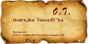 Ondrejka Tonuzóba névjegykártya